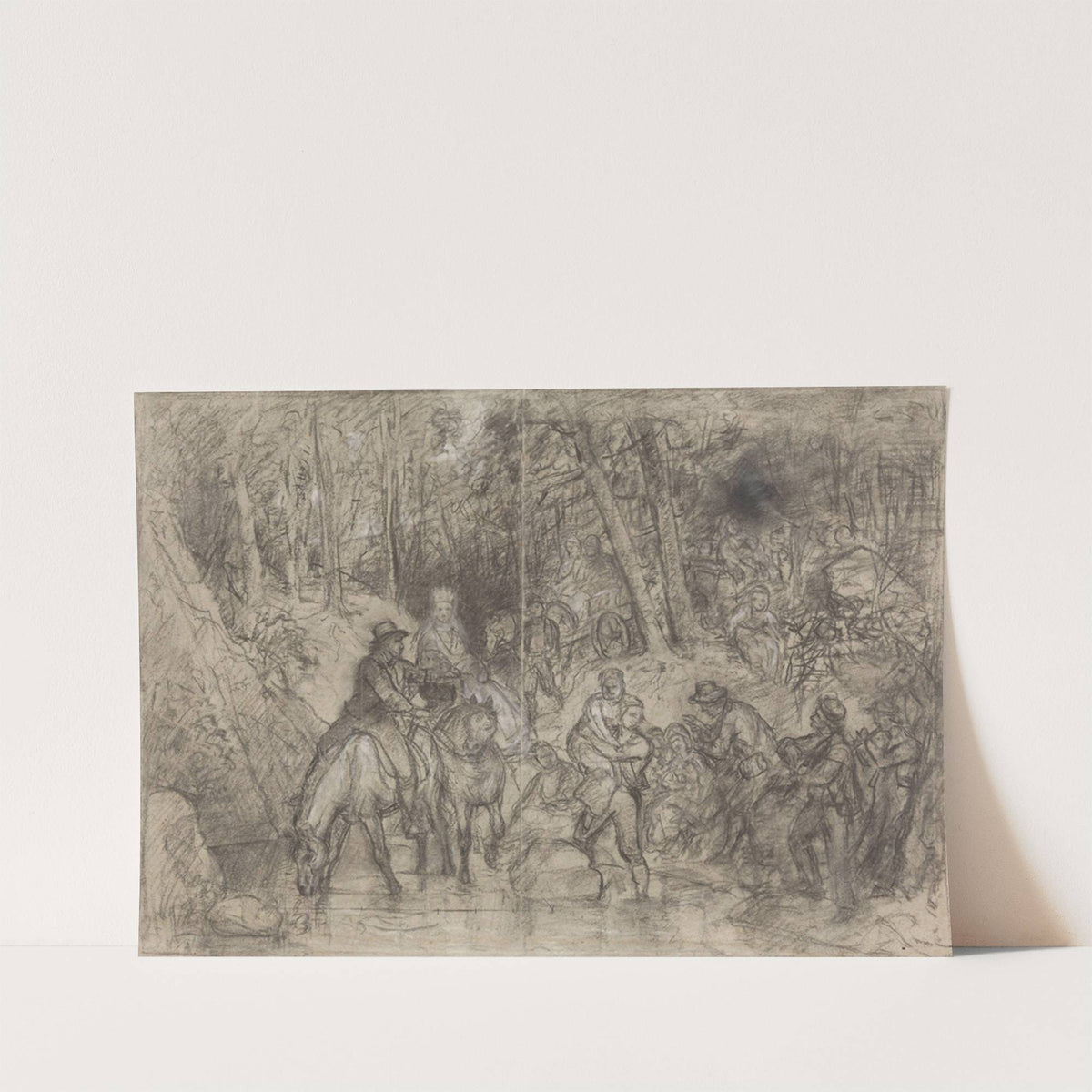 Brudetog gjennom skogen (between 1869 - 1873) by Adolph Tidemand