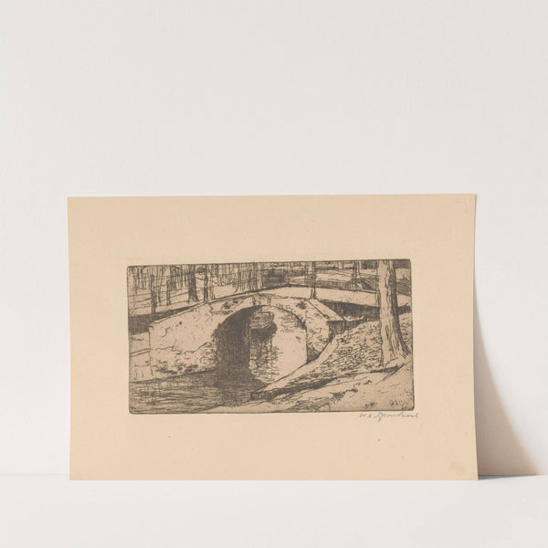 Brug in Delft (1888-1934) by Willem Adrianus Grondhout