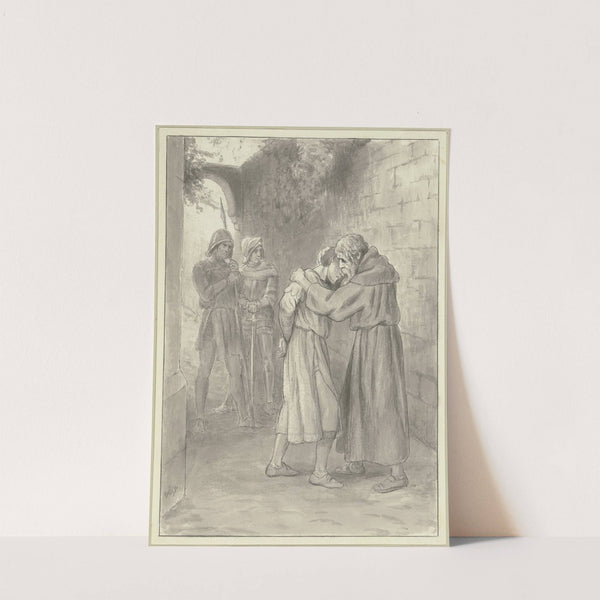 Brun begegnet dem gefangenen Diether by Wilhelm Steinhausen