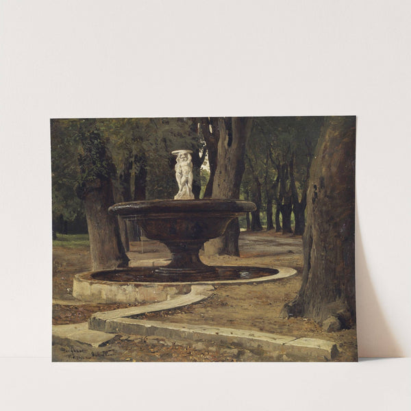 Brunnen im Park der Villa Borghese in Rom (1878) by Paul Flickel