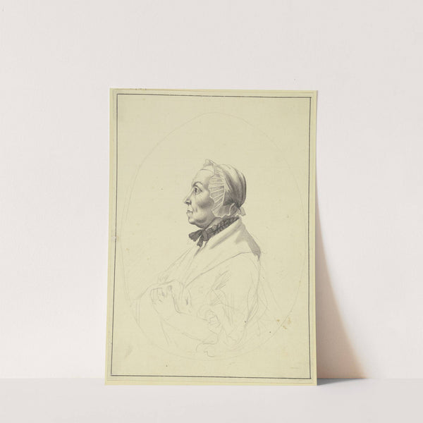 Brustbild einer Frau mit Haube im Profil nach links by Johann Heinrich Schepp