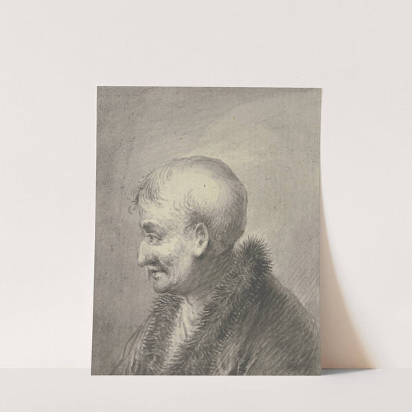 Brustbild eines kahlköpfigen alten Mannes, im Profil nach links by Johann Andreas Benjamin Nothnagel