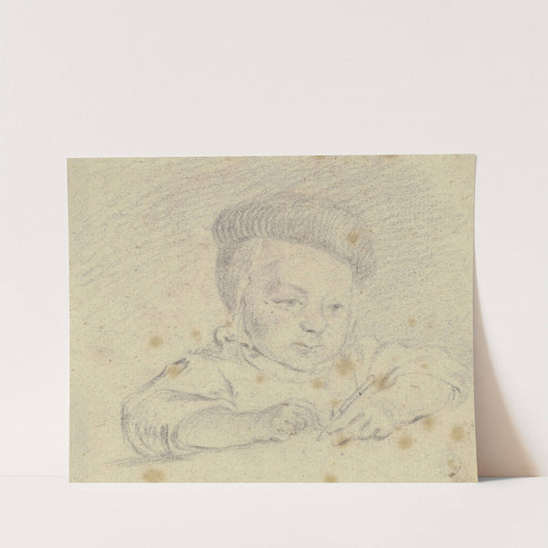 Brustbild eines Kindes, das zeichnend an einem Tisch sitzt by Daniel Nikolaus Chodowiecki