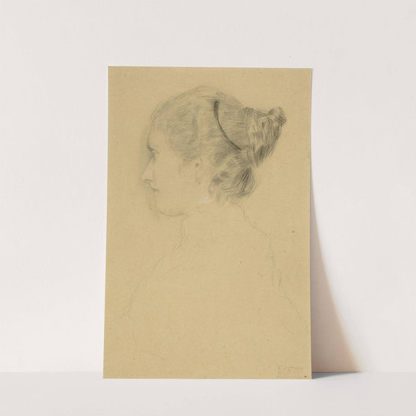 Brustbild eines Mädchens im Profil nach links by Gustav Klimt