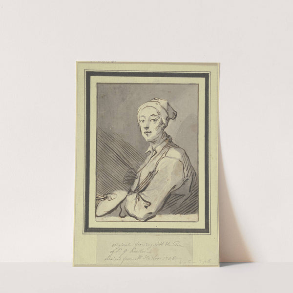 Brustbild eines Malers mit Palette und Nachtmütze by Sir Godfrey Kneller