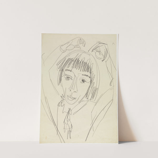 Brustbild Gerda mit erhobenen Armen (ca 1913) by Ernst Ludwig Kirchner