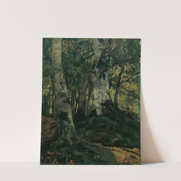 Buchenwald mit Liebespaar by Wilhelm Trübner