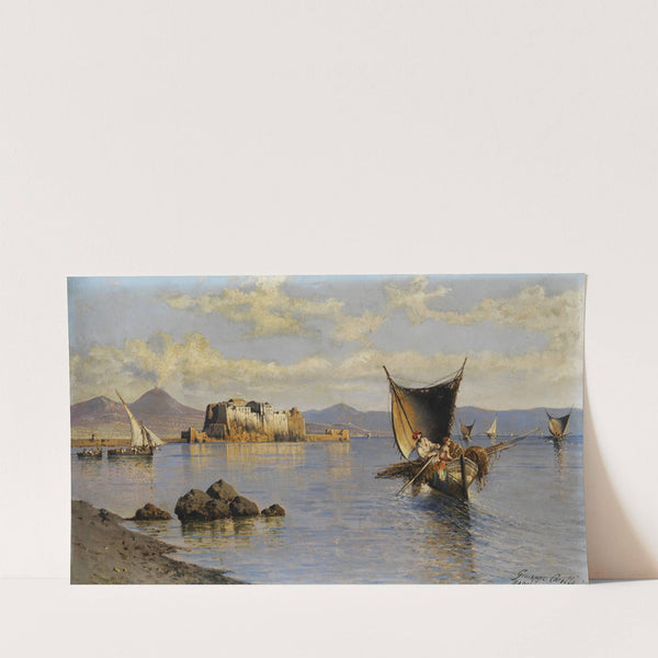 Bucht von Neapel mit Castel dell’Ovo by Giuseppe Carelli