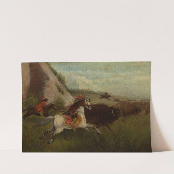 Buffalo Hunt by Manner of Charles Ferdinand Wimar