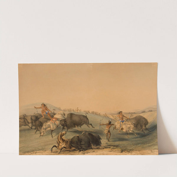 Buffalo Hunt, Chase by George Catlin