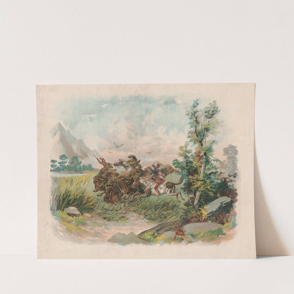 Buffalo hunt in the wild west (1897) by Muller, Luchsinger & Co.
