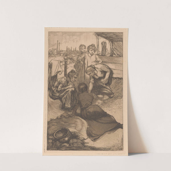 Buigende vrouwen in glooiend landschap (1881-1934) by Johannes Josephus Aarts