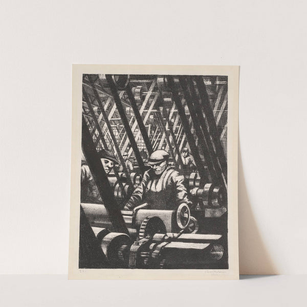 Building Aircraft; Making the Engine (1917) by Christopher R. W. Nevinson