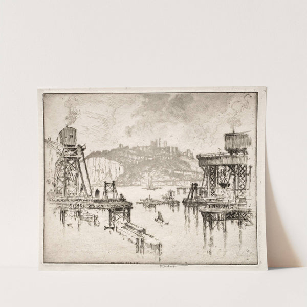 Building Dover Pier by Joseph Pennell