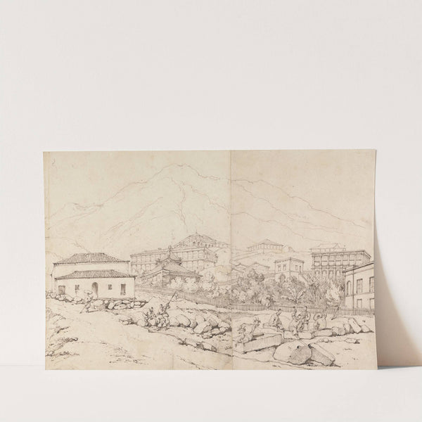 Building on a Hillside in a Mountainous Village by George Chinnery