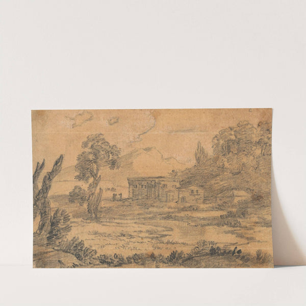 Buildings by a River with Hills in Background (between 1746 and 1750) by Alexander Cozens