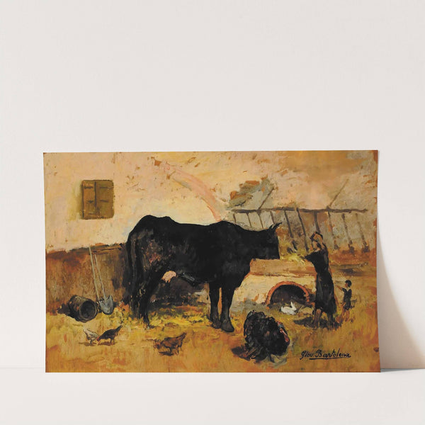 Buoi alla mangiatoia by Giovanni Bartolena
