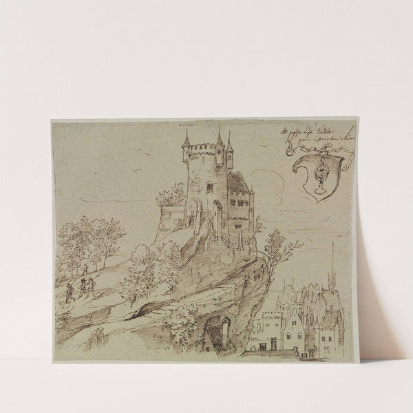 Burg über einer mittelalterlichen Stadt by Moritz von Schwind