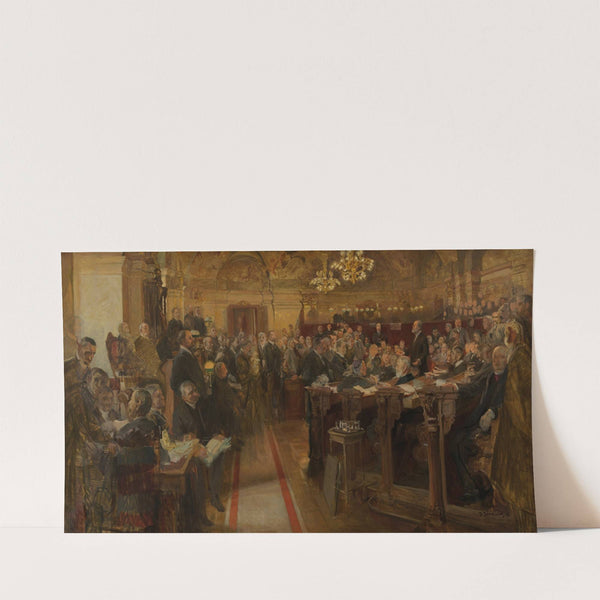 Bürgermeister Dr. Karl Lueger spricht im nö. Landtag (1908) by Josef Jungwirth