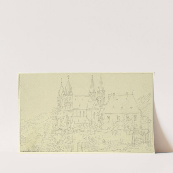 Burgruine in Gewitterlandschaft by Theodor Verhas