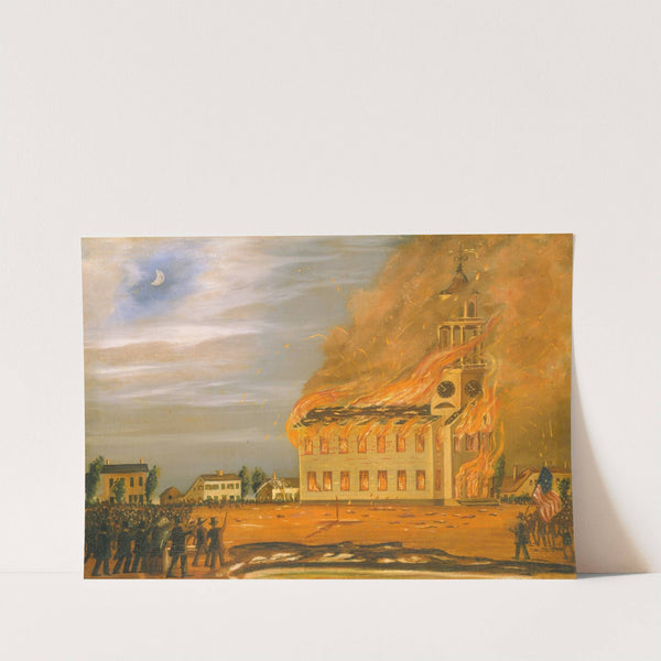 Burning of Old South Church, Bath, Maine (c. 1854) by John Hilling