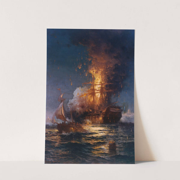 Burning of the Frigate Philadelphia in the Harbor of Tripoli by Edward Moran