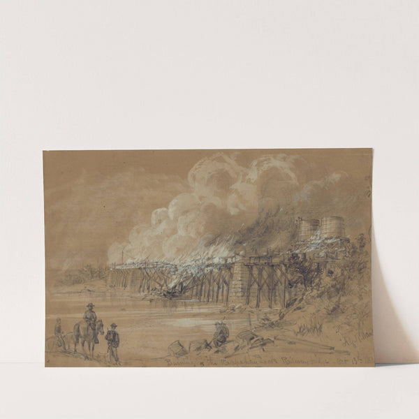 Burning the Rappahannock Railway bridge. Oct. 13th 1863 by Alfred Rudolph Waud