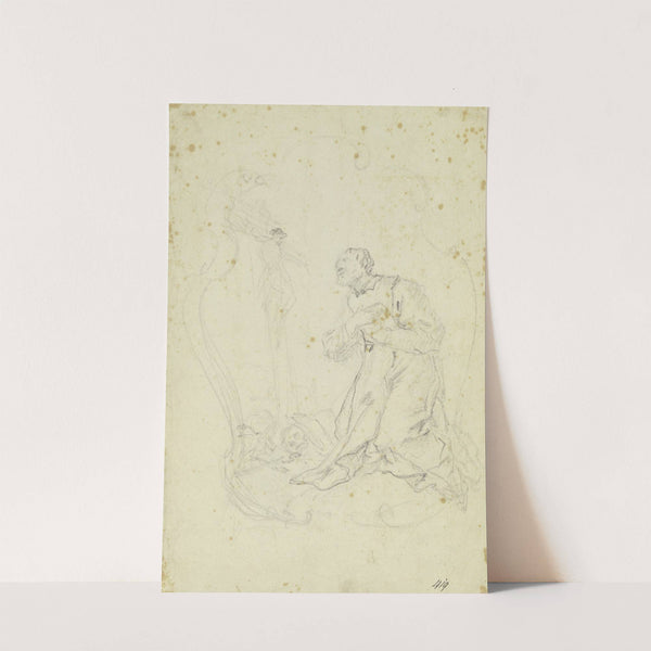 Büßender Heiliger vor dem Kruzifix by Johann Baptist Zimmermann