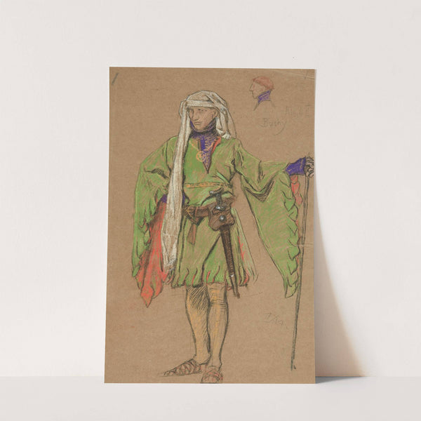 Bushy, costume sketch for King Richard II by Edwin Austin Abbey