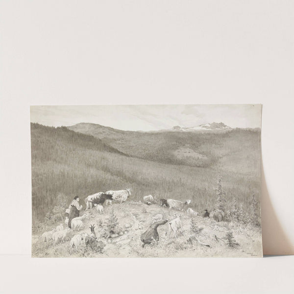 Buskapen drives til seters (1898) by Christian Skredsvig