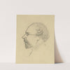 Bust-length profile portrait of a man wearing glasses by Alfred Rudolph Waud