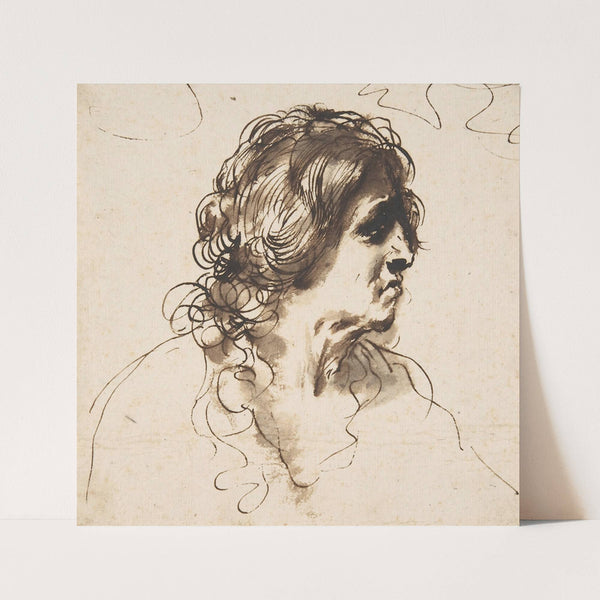 Bust of a Man Facing Right (1591–1666) by Guercino