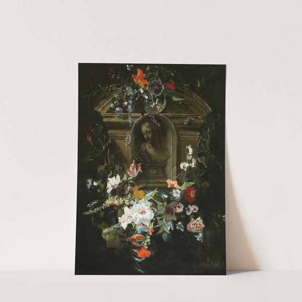 Bust of a woman in a circle of flowers (1658) by Daniel Seghers