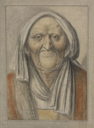 Bust of an Old Woman Wearing a Head Scarf