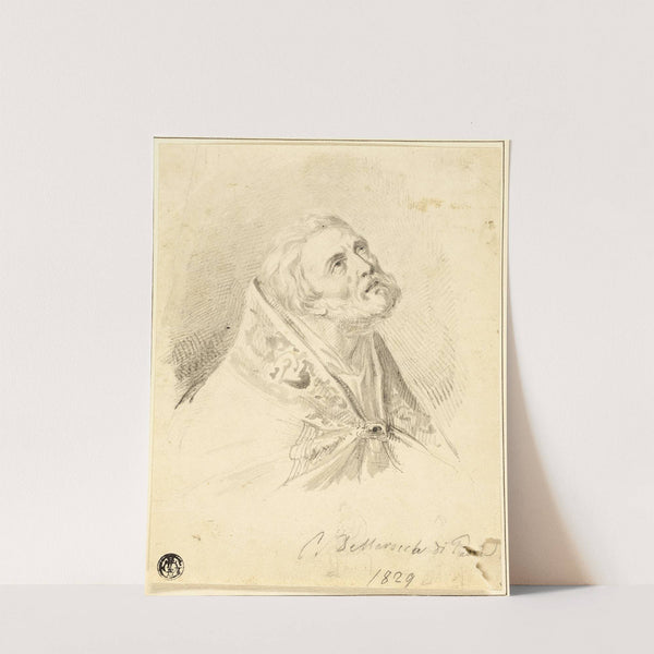 Bust of Bishop Saint, with Slight Figure Sketches by Carlo Dellarocca