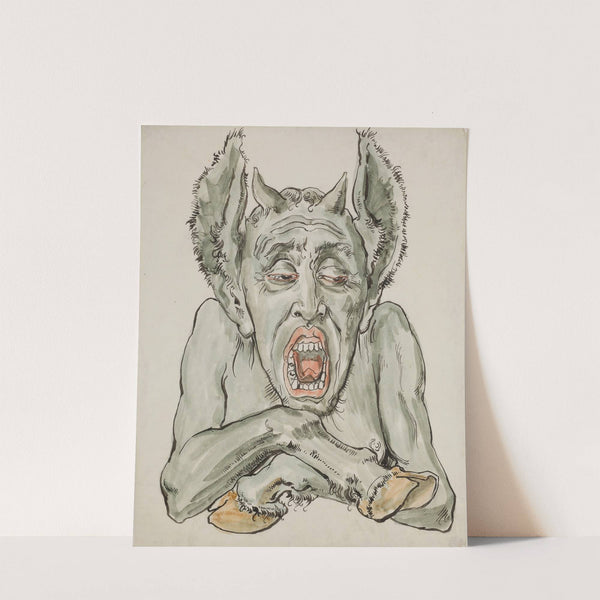 Bust of the devil with an open mouth by Jan Matejko