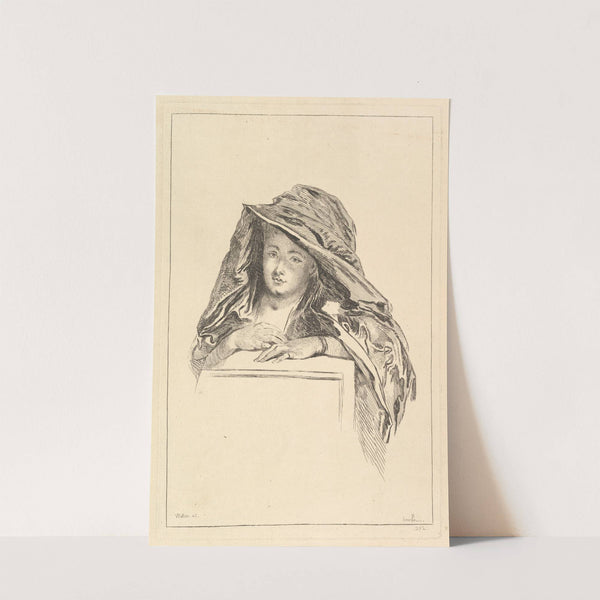 Bust Portrait of a Woman wearing a Hooded Mantle by François Boucher