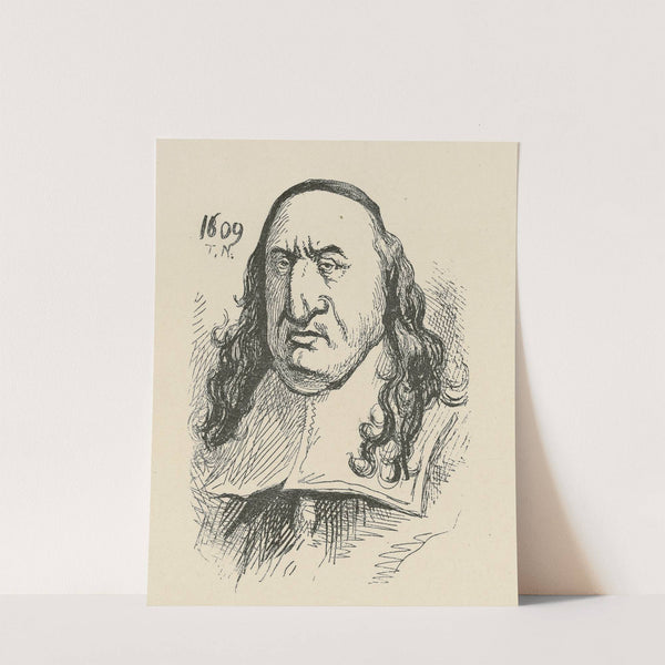 Bust portrait of man in Elizabethan costume by Thomas Nast