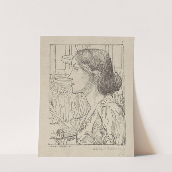 Bust portrait of young woman in profile by Albert Sterner