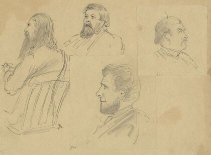 Bust portraits of four men including Colonel Hill of the Athens, Georgia Banner
