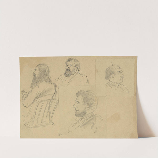 Bust portraits of four men including Colonel Hill of the Athens, Georgia Banner by Alfred Rudolph Waud