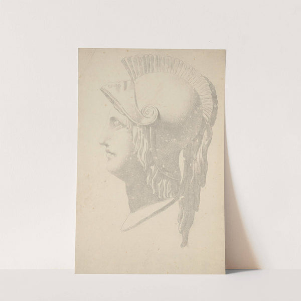 Bust profile of a Greek soldier with helmet by John Rubens Smith