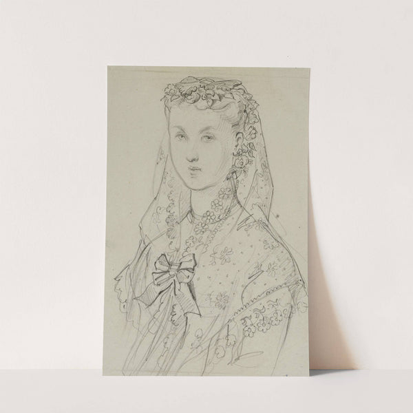 Buste de femme portant une mantille (1862-1872) by Anaïs Colin-Toudouze