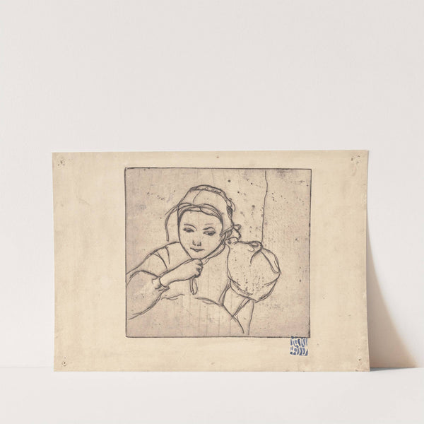 Buste de fillette bretonne (Young Breton Woman adjusting her hat) (1893-1894) by Armand Seguin