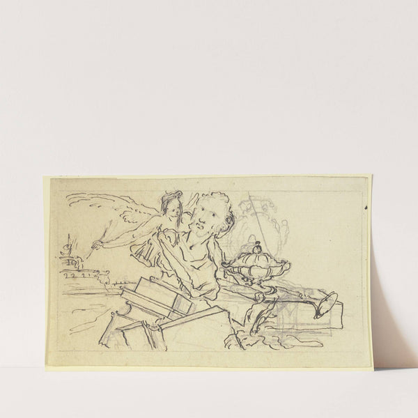 Büste eines bärtigen Mannes (Sueton) auf einem zerbrochenen Sockel (1748) by Paul Egell