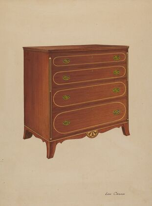 Butternut Wood Chest of Drawers