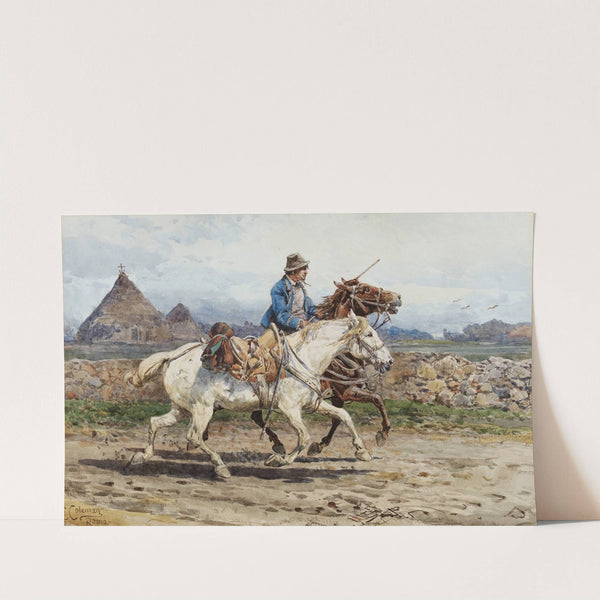 Buttero riding in the Roman Campagna by Henry Enrico Coleman