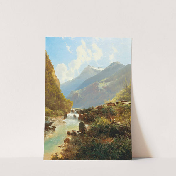 By the Mountain Torrent by Leopold Heinrich Vöscher