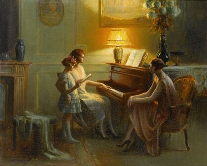 By the piano