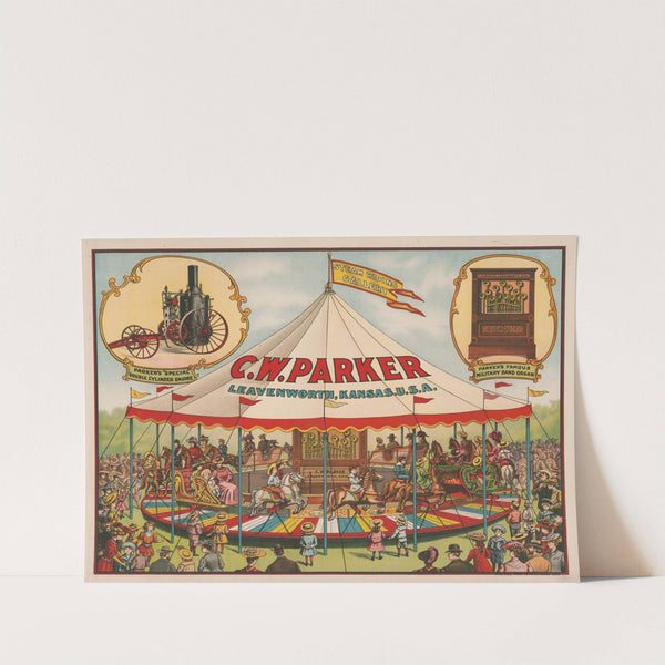 C.W. Parker … Steam riding gallery … ‘Special’ double cylinder engine … Military band organ (1910-1920) by Riverside Printing Co.